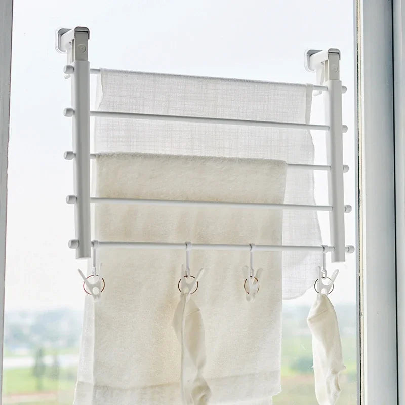 Varal Retrátil de Parede Dobrável para Roupas