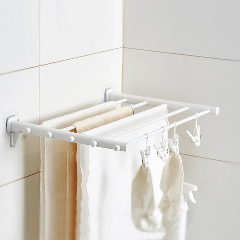Varal Retrátil de Parede Dobrável para Roupas
