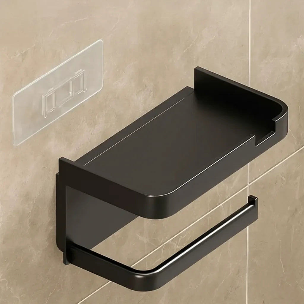 Suporte Multifuncional para Papel Higiênico com Prateleira Adesiva